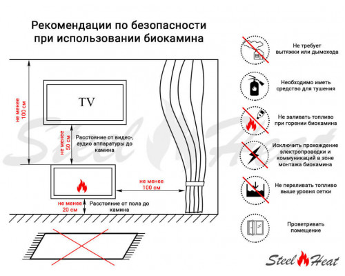 Биокамин SteelHeat LINKOR 600 Биокамин SteelHeat LINKOR 600
