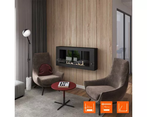 Биокамин SteelHeat WALL LONG 1200 LITE черный Биокамин SteelHeat WALL LONG 1200 LITE черный